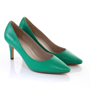 Scarpe con Tacco a Spillo 8cm in Pelle - Verde - Product Image 1