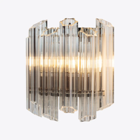 Appliques murales de luxe en fer et verre avec tubes LED et cristaux, douille E26, pour chambre à coucher, chevet, salon, bureau, décoration moderne