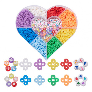 Polymer Clay <b>Letter</b> Bead Heart <b>Box</b> 6mm DIY Jewelry Accessories For Children Educational Toy - Product Image 5