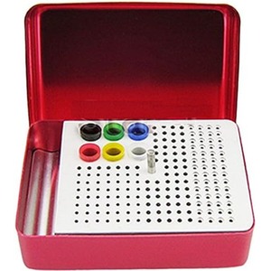 Dental Bur Holder Block <b>Reamers</b> H-Files K-Files Gutta Percha Point Aluminum Alloy Bur Holder Stand 180 holes - Product Image 1