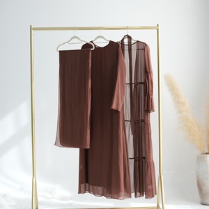 Cardigã Aberto Elegante com Renda Estilo Turco do Oriente Médio Dubai, <span class=keywords><strong>Tie</strong></span> Dye Respirável, Moda Muçulmana Feminina, Abaya Modesta - Product Image 3