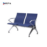 Chaise d'attente FLYA 3 places en PU pour aéroports, salles d'attente d'hôpitaux et cliniques avec table