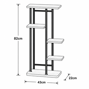 <span class=keywords><strong>Support</strong></span> à plantes d'intérieur à 5 niveaux pour petits espaces, étagère verticale pour fleurs, porte-pot amovible en métal pour la décoration moderne <span class=keywords><strong>de</strong></span> la maison - Product Image 4