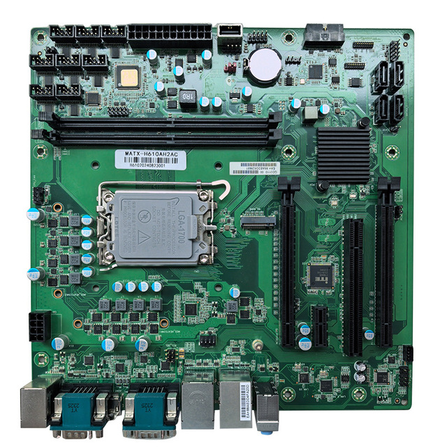New Core 12th/13th Gen 14th-Gen CPU I9/i7/i5/i3 MATX Industrial Motherboard LGA1700 H610 Chipset Multiple PCIe Slots