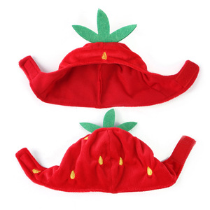 Gorro de Fresa para Perro y Gato, Gorros para Mascotas, Orejeras Cálidas para Perros, Protección Auditiva, Envoltura para la Cabeza, Gorro Divertido de Fresa para Gatos, Halloween - Product Image 4