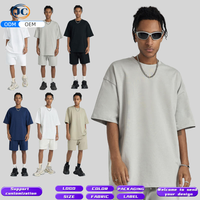 Ensemble T-shirt et short surdimensionné pour homme en coton tricoté 100% ZC 310G, ultra-lourd, personnalisable, respirant, vierge
