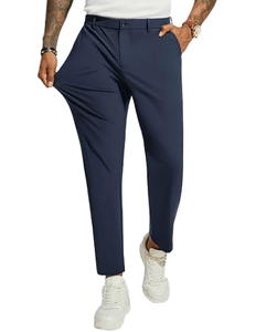 <b>Mens</b> Casual <b>Stretch</b> Pants Lightweight Breathable Slim Fit Elastic Waist Anti-Wrinkle Machine Wash Business Casual OEM Service - Product Image 1
