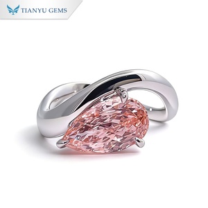 แหวนเพชรรูปทรงลูกแพร์สีชมพู Tianyu Gems แบบสั่งทำพิเศษ 10K14K18K ดีไซน์วงแหวนบิดเกลียวแบบแยกส่วน แหวนสำหรับผู้หญิง สไตล์โรแมนติก เหมาะสำหรับการขอแต่งงาน - Product Image 1