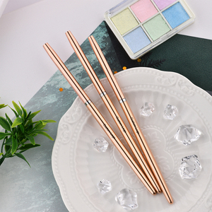 Juego de pinceles para <span class=keywords><strong>uñas</strong></span> con mango de Metal, pinceles para manicura de 7mm, 9mm y 11mm, ovalados, planos, acrílicos y de nailon, venta al por mayor, <span class=keywords><strong>2022</strong></span> - Product Image 1