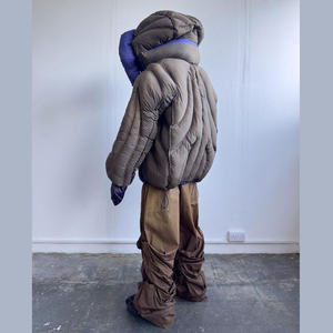 Piumino invernale da uomo personalizzato con cappuccio Over-size rimovibile giacca a vento imbottita in Nylon con scocca in cotone - Product Image 3