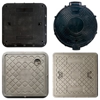 Tapa de alcantarilla compuesta de alta resistencia EN124 SMC cuadrada antideslizante para drenaje industrial 500*500*40
