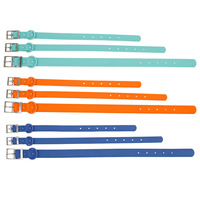 Ensemble collier et laisse pour chien en PVC imperméable, souple et réglable, pour accessoires colorés pour la promenade, personnalisable avec breloques
