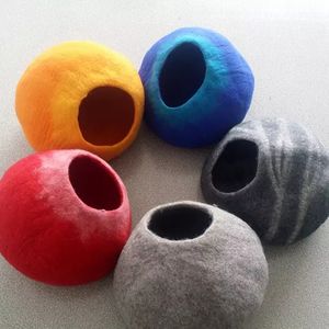 Premium Vilt <span class=keywords><strong>Cat</strong></span> Cave Grote Alle Natuurlijke 100% Merino Wol Handgemaakte Indoor Kat Huis Zachte Comfortabele Kat <span class=keywords><strong>Bed</strong></span> - Product Image 2