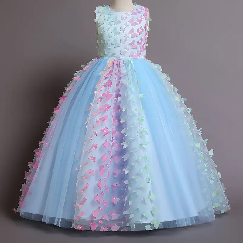 Wholesale Toddler Baby Flower Girls Princess Tulle Dress Lace Tutu A-line Appliques Party Dresses