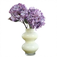 Dinding Bunga Hydrangea Sutra Plastik Buatan untuk Dekorasi Ruangan Luar Ruangan Pernikahan - Buatan Tangan Gaya Modern Harga Grosir Pabrik