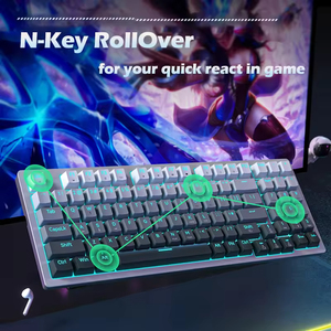 Teclado Mecánico para Juegos con 94 Teclas de Tamaño Completo, Interruptores Outemu Azules y Rojos Intercambiables en Caliente, Teclas PBT, Retroiluminación RGB Superior a 7 Colores y Anti-Ghosting - Product Image 6