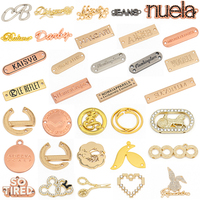 Étiquette Métallique Personnalisée Dorée pour Accessoires de Vêtement, Plaque Logo en Métal Gaufrée, Étiquette d'Identification pour Usine