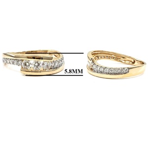 Bague de mariage fine classique en or jaune massif 18 carats avec diamants de haute qualité, ajustable, pour femme, style pavé, idéale pour les fêtes d'anniversaire - Product Image 2