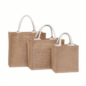 Promotional <b>Gifts</b> Wholesale High Quality Custom Jute Shopping Tote Bag for Advertising - Product Image 2