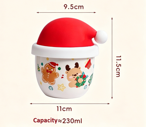 230ml Classic Christmas Ceramic Coffee Mug with Silicone Lid for Presents - Product Image 6