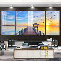 Pont de paysage naturel abstrait Animal wapiti toile cristal porcelaine peinture nouveau mur art cerf pour salon
