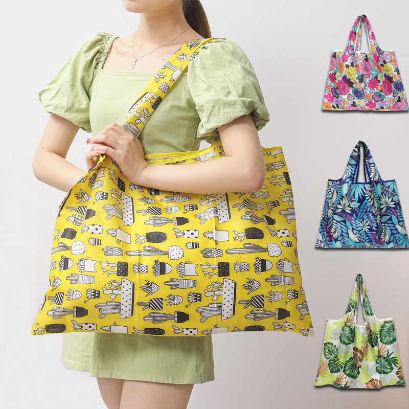 2022 модный принт Водонепроницаемая 210D большая продуктовая сумка monstera многоразовая продуктовая сумка большой объем прочная складная нейлоновая сумка для покупок