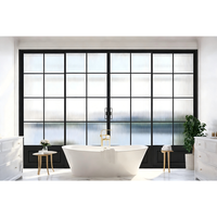 Porte coulissante industrielle moderne insonorisée en verre robuste 45 dB, double vitrage trempé certifié CE pour cave à vin et salon