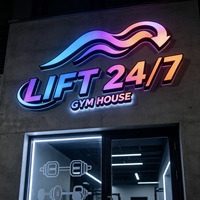 Letrero Luminoso LED RGB Personalizado para Negocios, Letrero Acrílico Iluminado Frontalmente, Letrero LED Programable