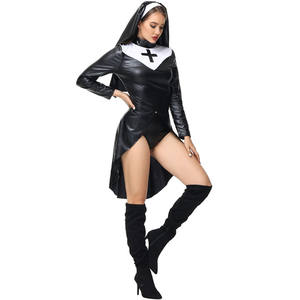 Costume de nonne sexy pour femmes, déguisement en faux cuir, mauvaise nonne coquine, déguisement Halloween vierge <span class=keywords><strong>marie</strong></span>, cosplay - Product Image 5