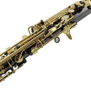 Saxophone soprano en si bémol à corps en laiton nickelé noir, clés dorées, tête en bakélite, installation facile et résistant à la rouille - Product Image 4