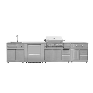 Grill de cuisine extérieur en acier inoxydable de haute qualité, facile à nettoyer, avec <span class=keywords><strong>barbecue</strong></span> à <span class=keywords><strong>gaz</strong></span> intégré, plan de travail pour villa - Product Image 3