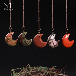 Yammy, exquisito collar con colgante de Luna misteriosa romántica de cristal de bronce a juego para amantes <span class=keywords><strong>y</strong></span> amigos como regalos - Product Image 1