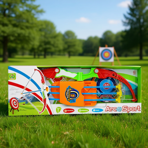 Juego de arco deportivo de 55 cm con flechas y diana para niños, para jugar al aire libre - Product Image 3