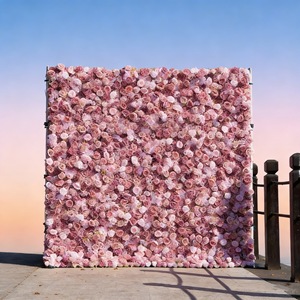 Panel <span class=keywords><strong>de</strong></span> Pared <span class=keywords><strong>de</strong></span> Flores Artificiales <span class=keywords><strong>de</strong></span> Múltiples Estilos con <span class=keywords><strong>Rosas</strong></span>, Peonías y Flores <span class=keywords><strong>de</strong></span> Gypsophila para Bodas y Fiestas, Fondo Floral Personalizado D - Product Image 3