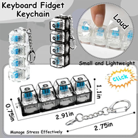 Jouet anti-stress FuYi : Clavier miniature avec boutons, clignotant, et porte-clés lumineux – Simulation de clavier pour la décompression