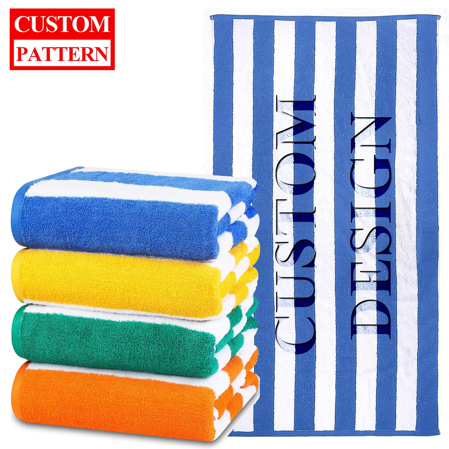 Serviettes de plage design 100% coton de luxe Free Design avec impression personnalisée du logo Cadeaux promotionnels Logo jacquard en microfibre de velours