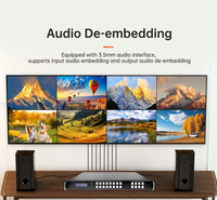 Matriz de Video Fija Sin Interrupciones 8x8, Conmutador de Matriz, Controlador de Video Wall 4K 60Hz para Sala de Conferencias