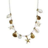 Collier de coquillages de plage bohème transfrontalier Imitation perle étoile de mer conque pendentif diamant Zircon bijoux de Style plage bohème