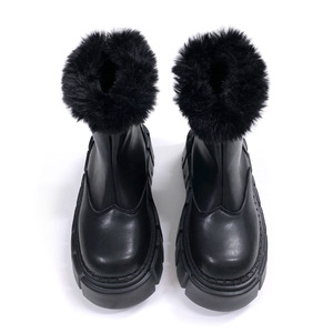 Novedades de Invierno 2025: Botas de Tobillo Casuales para Mujer con Plataforma y Forro Polar para Exteriores y Botas de Nieve - Calzado Retro que Aumenta la Estatura - Product Image 6
