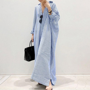 Abaya Larga Holgada Personalizada de Moda para Mujer Musulmana, <span class=keywords><strong>Vestido</strong></span> Largo Informal de Algodón y Lino para Mujer - Product Image 3