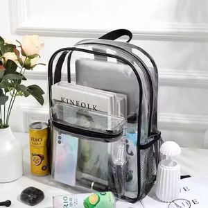 Sac à dos transparent en PVC pour femmes et hommes, idéal pour l'école, la mode, les voyages et le rangement en extérieur - Product Image 2