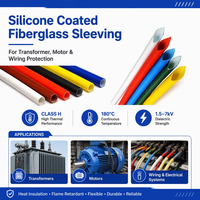 Gaine en fibre de verre enduite de silicone 2751 Classe H Isolation haute température pour câble, moteur et élément chauffant électrique 1.5-7KV