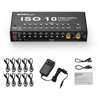 Stasiun Catu Daya Efek Gitar Portabel ISO-10 dengan 10 Output DC Terisolasi & Satu Output USB 5V untuk Efek Gitar 9V 12V 18V