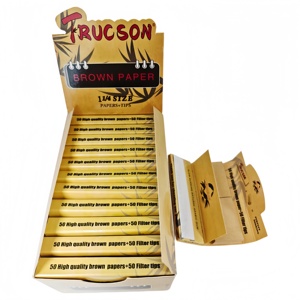กระดาษมวนบุหรี่ TRUCSON Brown Square Classic ขนาด 1 1/4 จำนวน 50 แผ่น พร้อมทิปกรอง 50 แผ่น+50 ทิป/เล่ม 24 เล่ม/กล่อง - Product Image 4