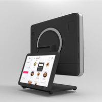15 pouces écran tactile 10.1 pouces Windows 10 Caissier Terminal POS Système Machine Double Caisse Enregistreuse Pour Restaurant Tout En Un