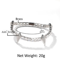 Bracelet à pointes en or rose et CZ rose, bijoux de mode scintillants pour femmes, cadeau de fête, chaîne en cristal glacé, accessoire de luxe