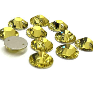 นำ<span class=keywords><strong>โชค</strong></span> K9คริสตัลสีเหลืองมะนาวทรงกลม12มม. เงางามเป็นพิเศษเย็บบนพลอยเทียมสำหรับรองเท้าชุดเดรส - Product Image 1
