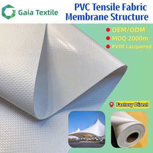 Bâche Tensile Ignifuge Personnalisée en PVDF Laqué, <span class=keywords><strong>Tissu</strong></span> Enduit PVC 900-1500gsm pour Abri de Voiture – Vente en Gros - Product Image 1