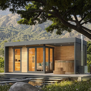 ساونا وصالة بخار من الخشب المكربن بـ 4 أشخاص مع غمر - Product Image 1