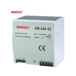 スマート検出MwishDr-240-24 240W 24V10Aアクセス制御システムDin RailSmpsスイッチング電源 - Product Image 1
